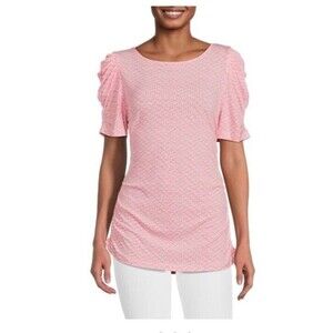 DKNY Printed Ruched Top Size Small